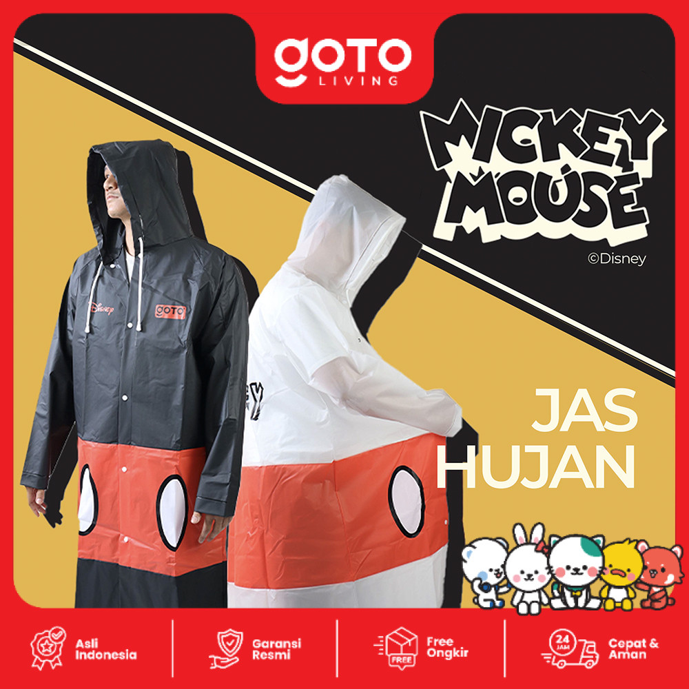 Goto Inari X Disney Raincoat Jas Mantel Hujan Ponco Dewasa Pria Wanita