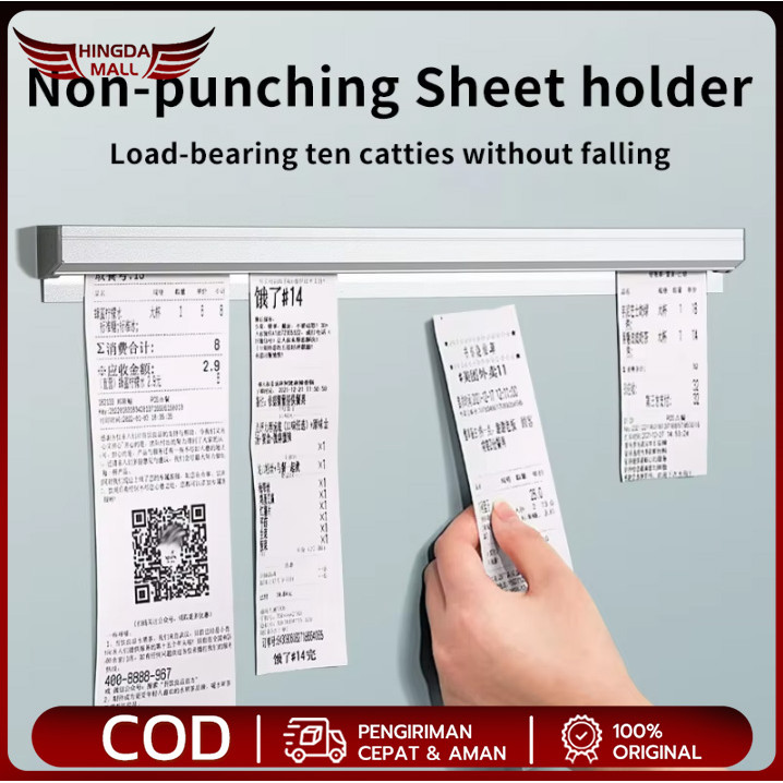 

60CM/100CM Bill Holder/ Receipt Holder/ Capitan Nota Stainless/Bill Holder/ Receipt Holder/ Capitan Nota Stainless Penjepit Kertas Bon Bill Tab Grabber Aluminum Bill Holder Restaurant Getra Cafe