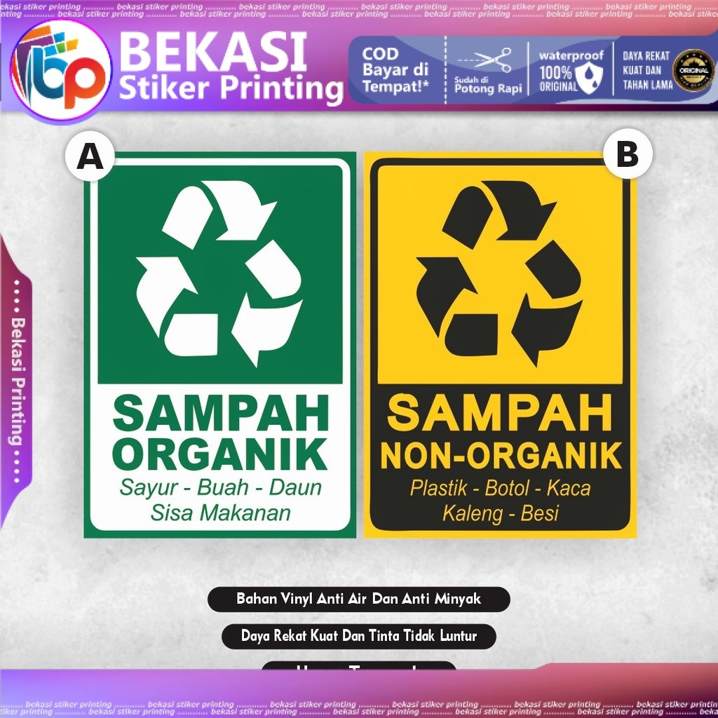 

Stiker sampah organik non organik stiker limbah organik non organik stiker sampah kering sticker sampah basah