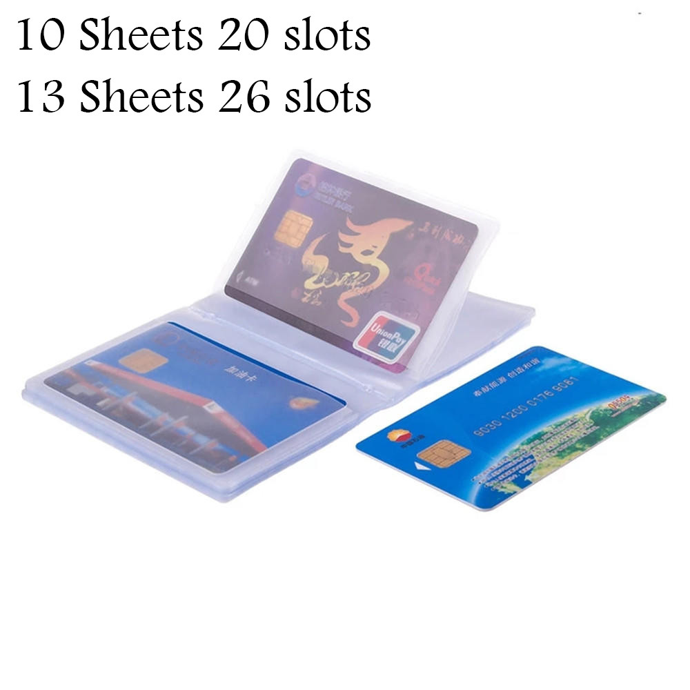 

Semi Transparent Card Holder Inside Bag PVC Waterproof Folded ID Credit Bank Name Business Card Pockets Inner Pages Office Suppl