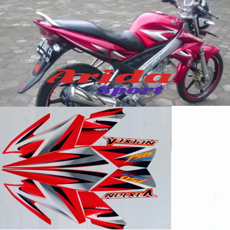 Striping Stiker Stiker sticker lis body yamaha vixion old lama thn 2007 2008 full merah stiker motor