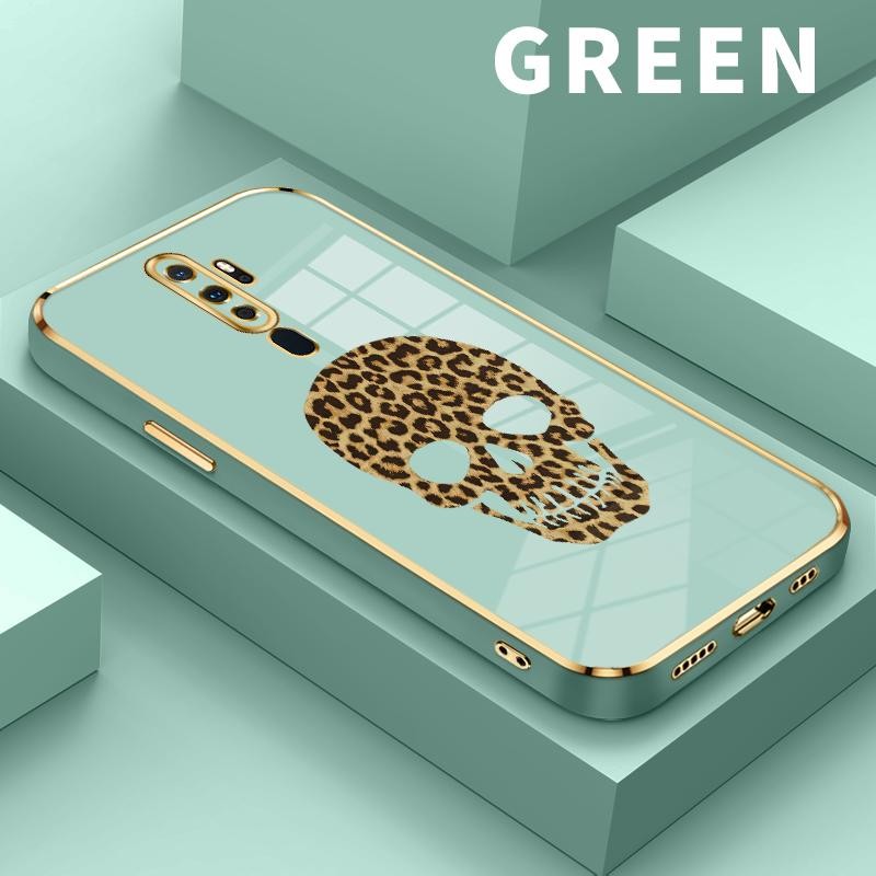 Case For Oppo A9 2020 A8 A83 A91 A92 A93 A94 A95 A96 A96 5G A98 A9x Simple Leopard Print Skeleton Si