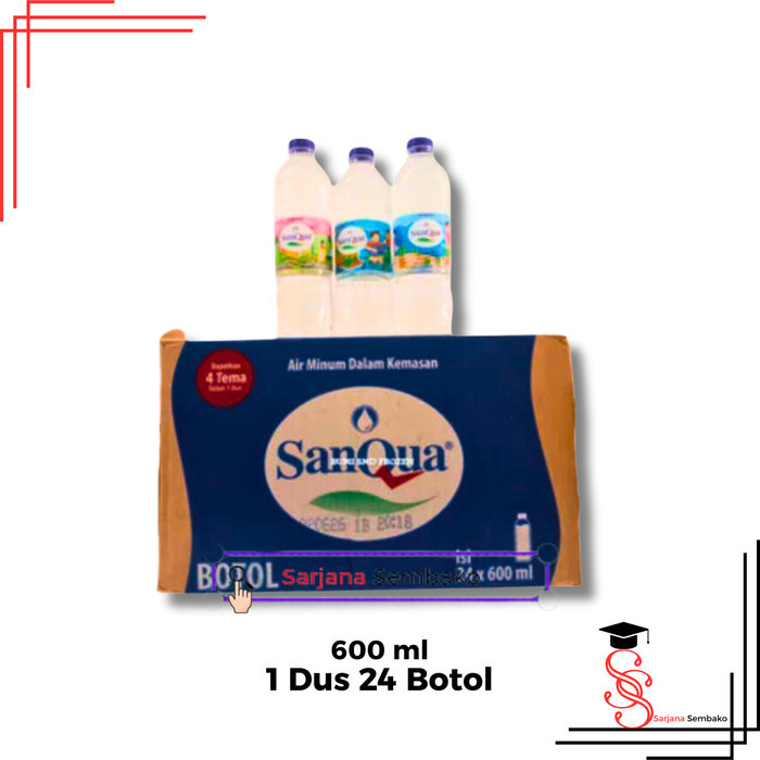 

Sanqua Air Mineral Botol 600 ml - 1 Dus 24 Botol