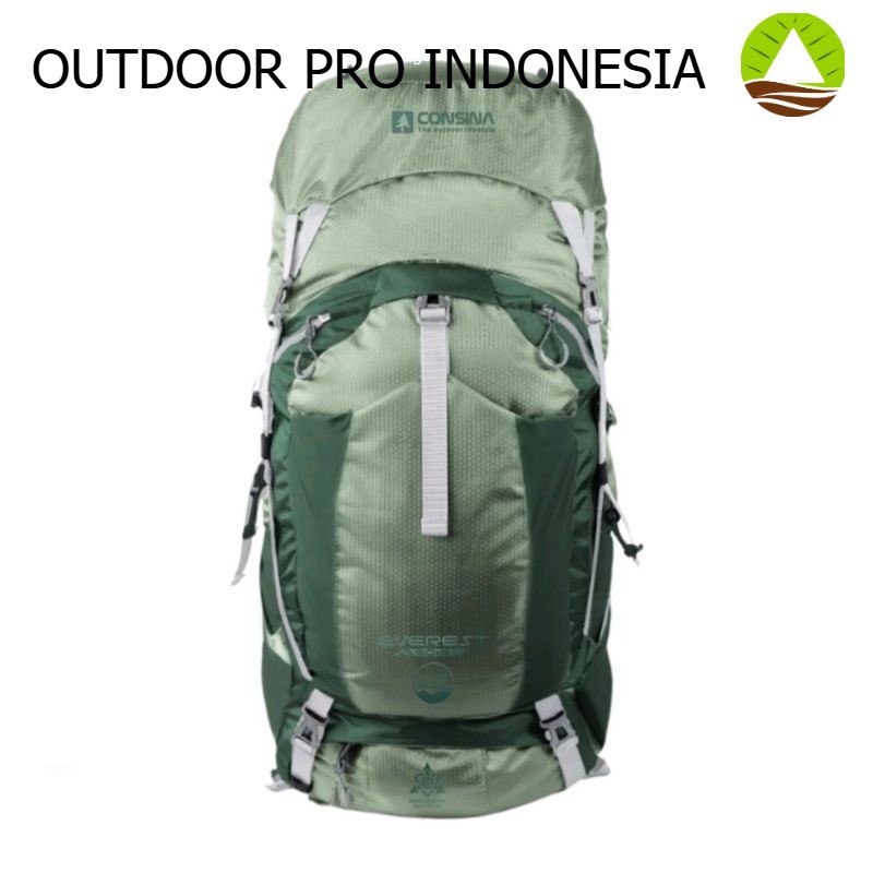CONSINA. TAS CARRIER 60 LITER EVEREST BATH 3 + RAINCOVER MISTY SAGE
