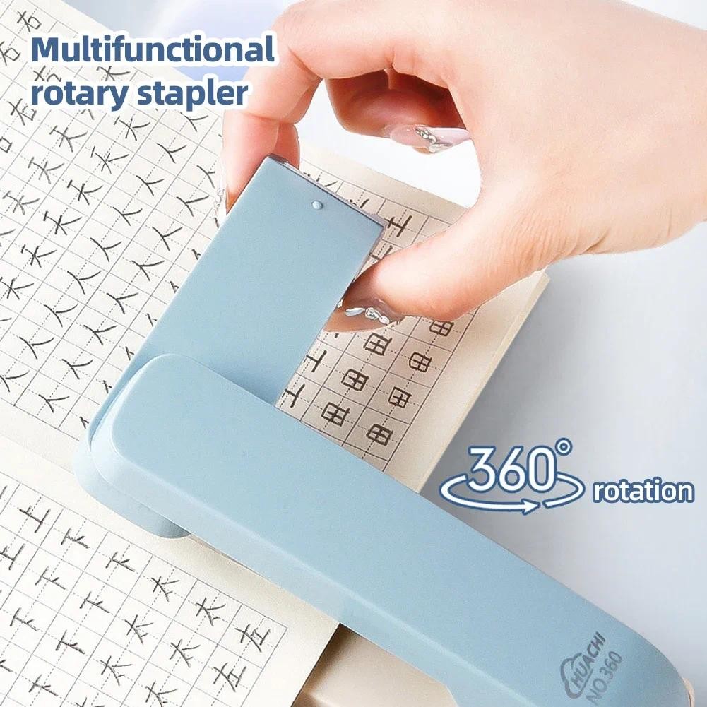 

Large 360 Rotating Stapler Time-saving Fashionable Office Student Stapler High Aesthetic Metal Portable Paper Stapling Machine