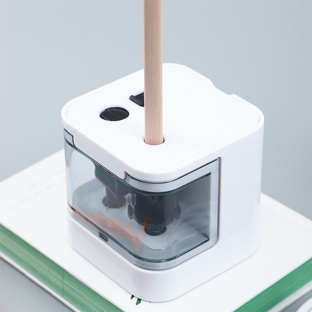 

New Electric Pencil Sharpener with USB & Battery Dual Modes Double Hole Safe Cover Back to School Supplies for Kids Papeleria