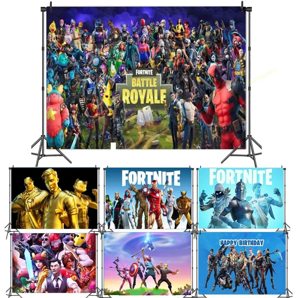 

Kid Battle Royale Party Backgroud Fortnites Christmas Birthday Background Cloth Theme Layout Game Decoration Supplies Kids Gift