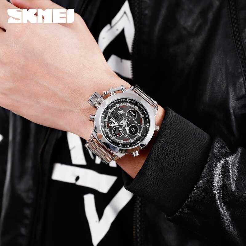 SKMEI Jam Tangan Analog Chrono Pria Stainless Steel Strap - 1515