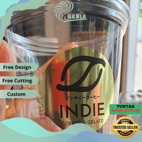 

NKL SBGS 2-6 Sticker Cetak Stiker Logo Bahan Gold Custom Sticker Label Makanan Minuman