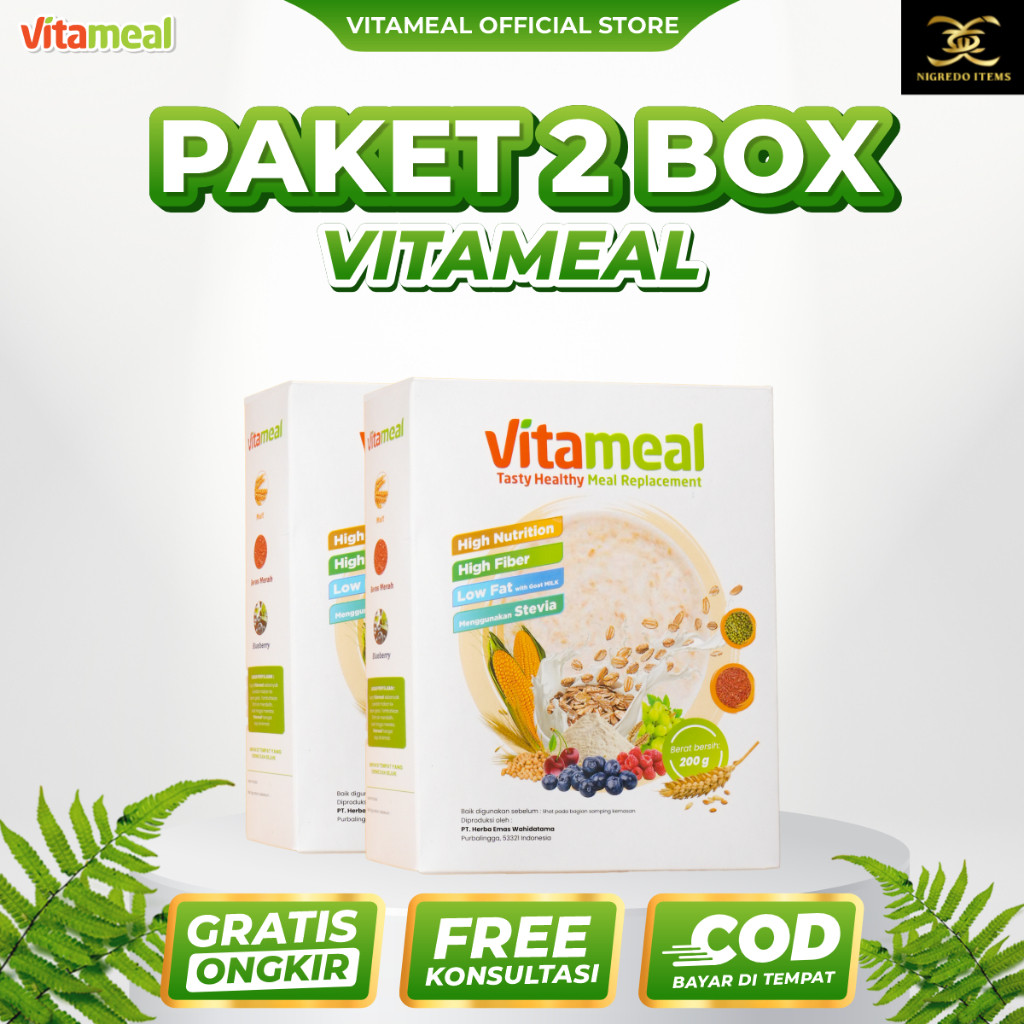 

Vitameal - Paket 2 Box Sereal Sehat Multigrain Ampuh Menurunkan Gula Darah Tinggi Mencegah Diabetes Kolesterol Asam Lambung Maag Sereal paket 2 box 200 gram