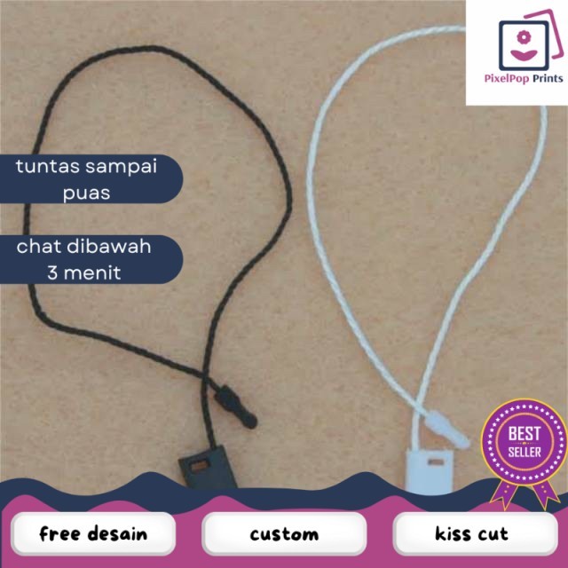 

Opikapip Tali Hangtag Merk Hitam dan Putih Premium Loop Pin Hang Tag Label Baju Murah Bandung