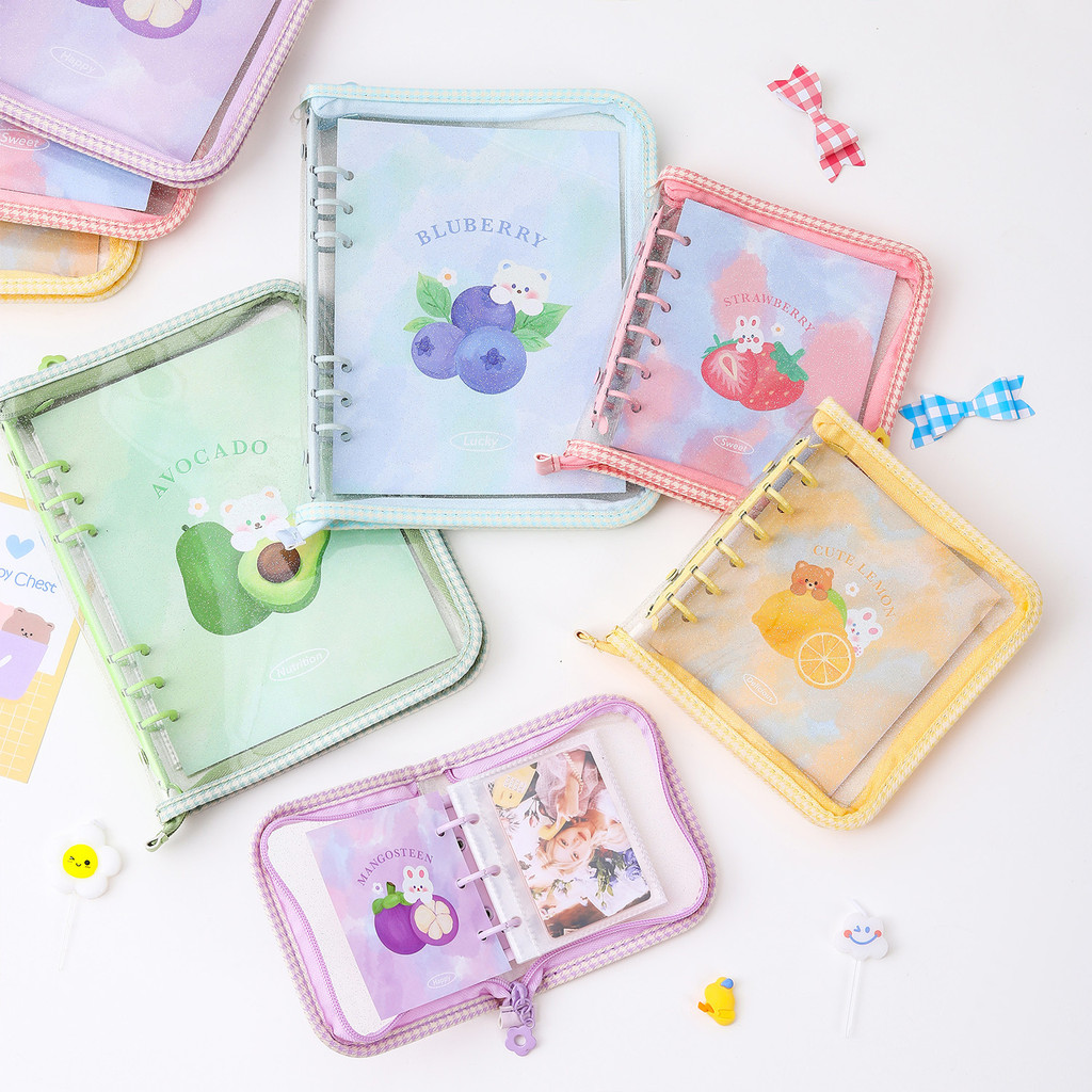 

A5 A7 MIni Gradient Zipper Binder Photocards Collect Book Postcards Organizer Journal Notebook And Sleeves School Stationery