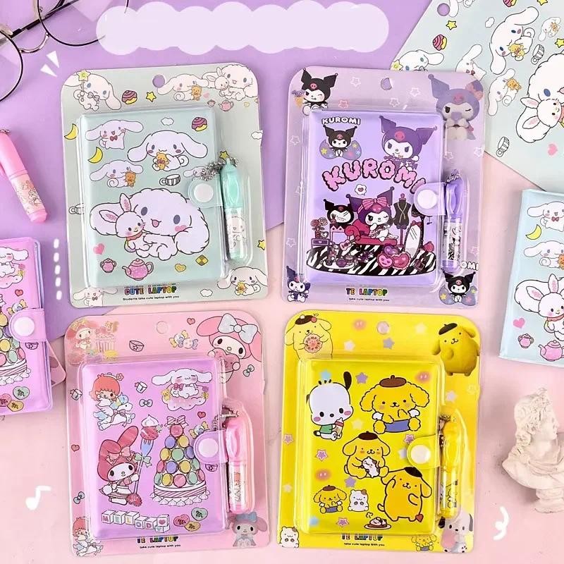 

Sanrio Kuromi Notebook Cinnamoroll Melody Journal Small Size Kawaii Miini Portable Ledger School Supplies Stationery Gifts