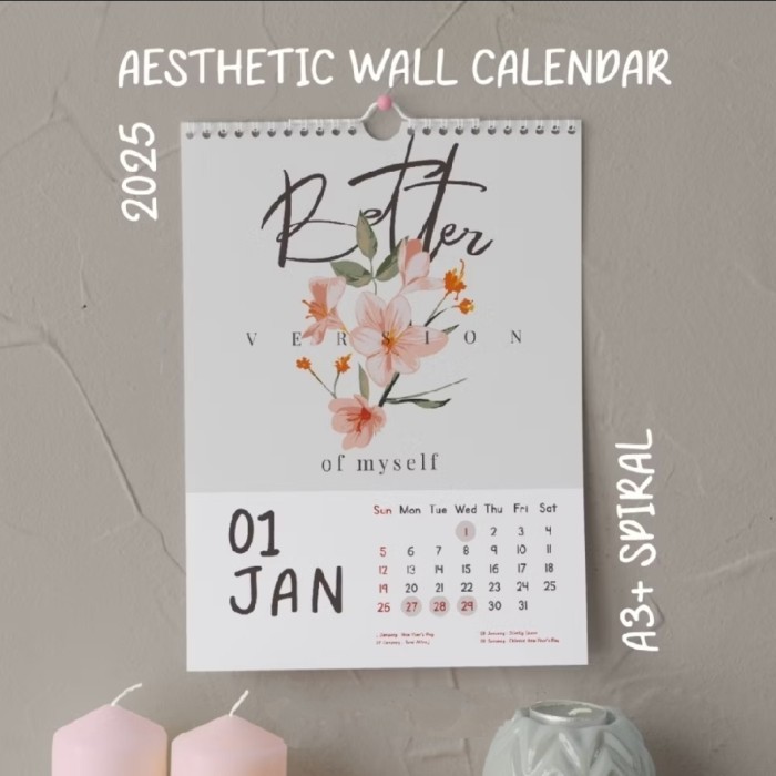 

ANDM Kalender Dinding 2025 Aesthetic A3 Spiral GL