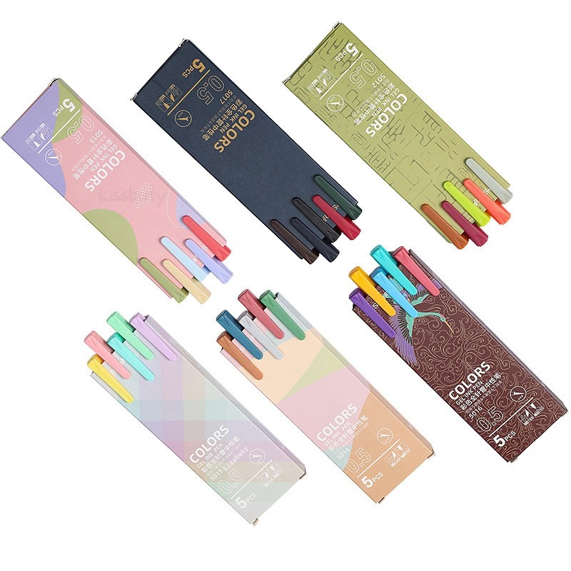 

30 colors Colorful Gel Pen Kawaii Push Sign Pens Hand account Journal Japan Cute Press Gel Pens 0.5mm School Office Stationery