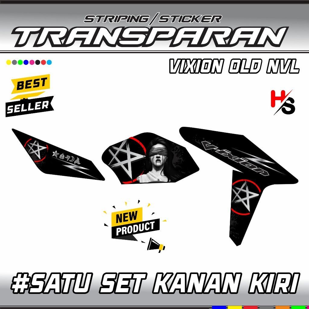 STICKER STRIPING TRANSPARAN YAMAHA VIXION OLD NVL MOTIF VARIASI TERBARU ART VARIASI SIMPLE A27 STIKE
