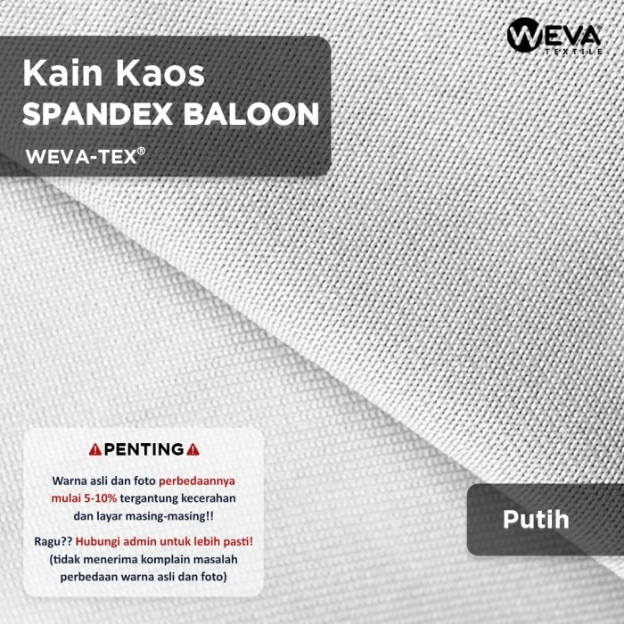 "D.LTA" - Kain Spandek Balon Bahan Jaket Sweater Melar Kiloan Weva Textile - Putih
