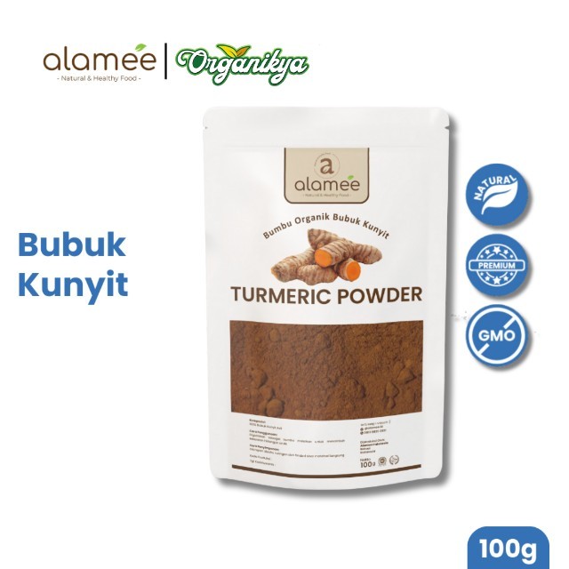 

ALAMEE Kunyit Bubuk Turmeric Powder Ground Bumbu Dapur Instan Organik Murni Asli Tanpa Campuran 50g organikya