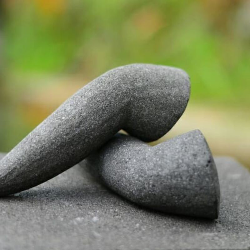 (1 Pcs) Ulekan Batu Asli Ulekan Batu Mutu Batu Ulekan