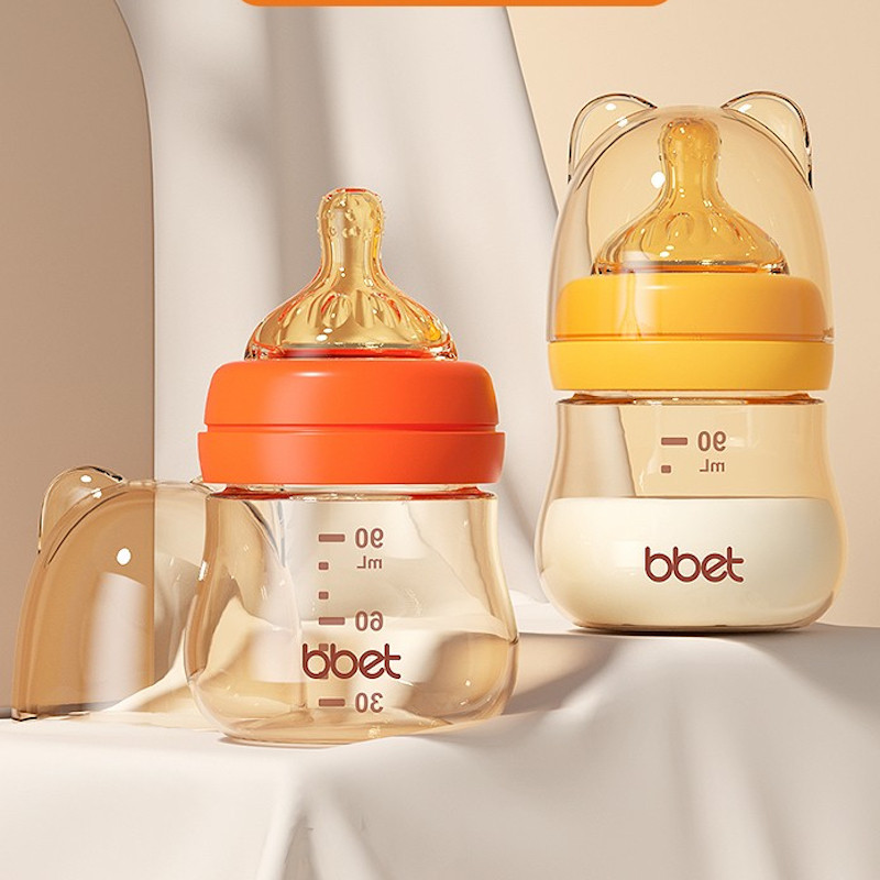 BBET Newborn Feeding Bottle Baby PPSU Anti-fall Milk Bottle Anti-Flatulence Feeding Bottle Silicone 