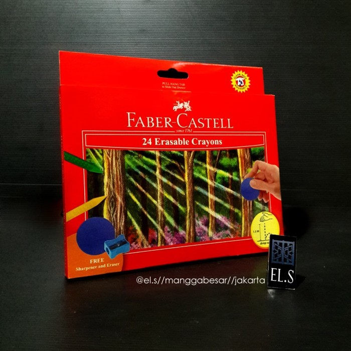 

[New Collection] Faber Castell Erasable Crayon Set 24 Warna