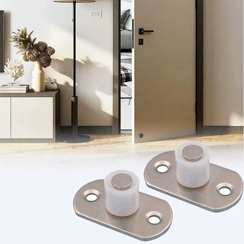 2pcs Rel Pintu Sliding Kayu Roda Bawah Penahan Geser Sliding Stainless Steel