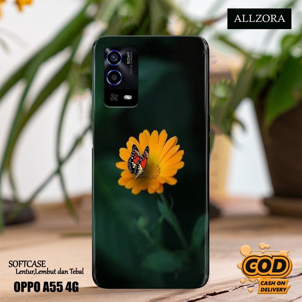Case Oppo A55 4G Terbaru - Fashion Case BUNGA - Casing Hp Oppo A55 4G Terbaru - Softcase Hp Oppo A55