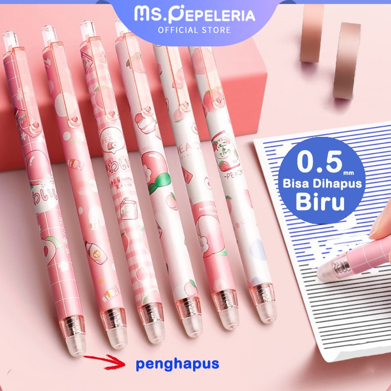 

0.5 mm gelpen Biru Pulpen Hapus Erasable Pen Bolpen Hapus Motif Karakter Pen Hapus-Ms.Pepeleria
