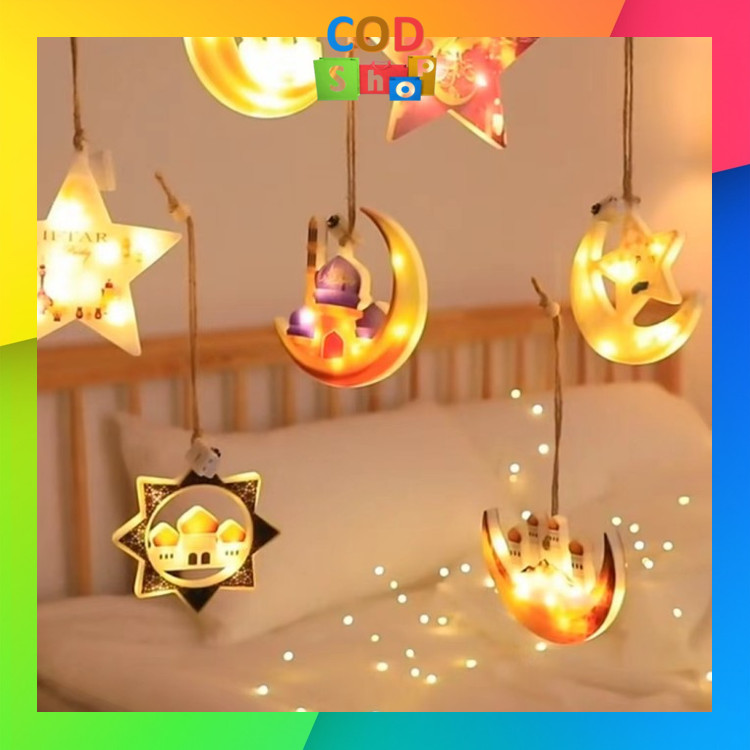 COD - L6192  Lampu LED Gantung Hiasan Ramadhan / Lampu Tirai Dekorasi Ramadhan