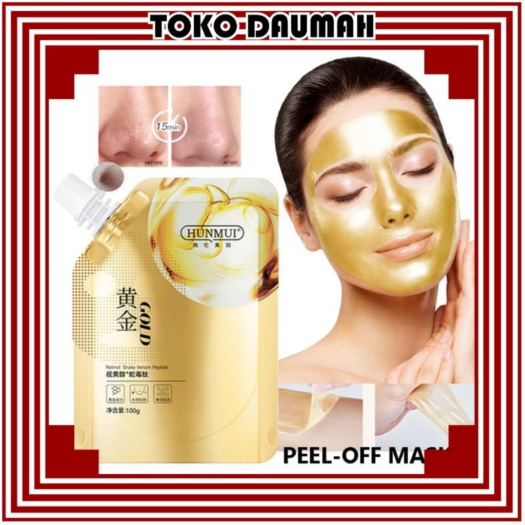 TD [ AMPUH ] Masker HUNMUI Retinol Gold Peel Off Mask Masker Wajah Gold Premium Anti Aging & Kerutan