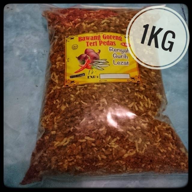

Bawang goreng teri pedas 1kg