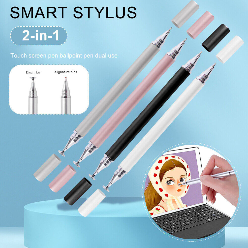 Pensil Stylus Tinta Pen Drawing Universal Multifungsi Kapasitif 2IN1 untuk Smartphone iPad iPhone Android Tablet Samsung