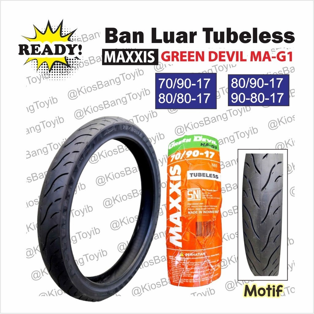 Ban Luar Tubeless MAXXIS GREEN DEVIL 70/90 80/80 80/90 90/80 Ring 17
