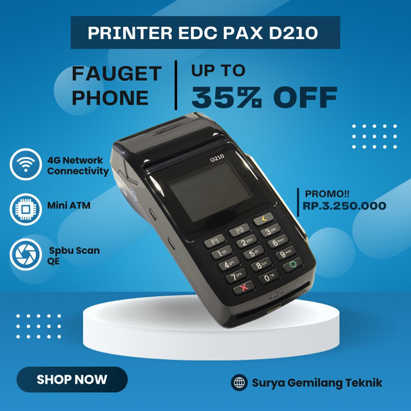 promo spesial EDC Mini ATM Bukopin PAX D210 Mobile / Mobile EDC Mini ATM Bukopin PAX D210 / EDC untu