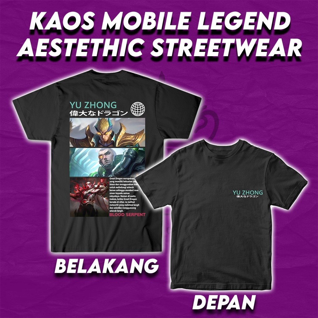 Kaos Tshirt Baju Distro Hero Mobile Legend Keren Pro Player Hits Murah Premium Terbaru SIZE M - XXL Pria Wanita Terlaris