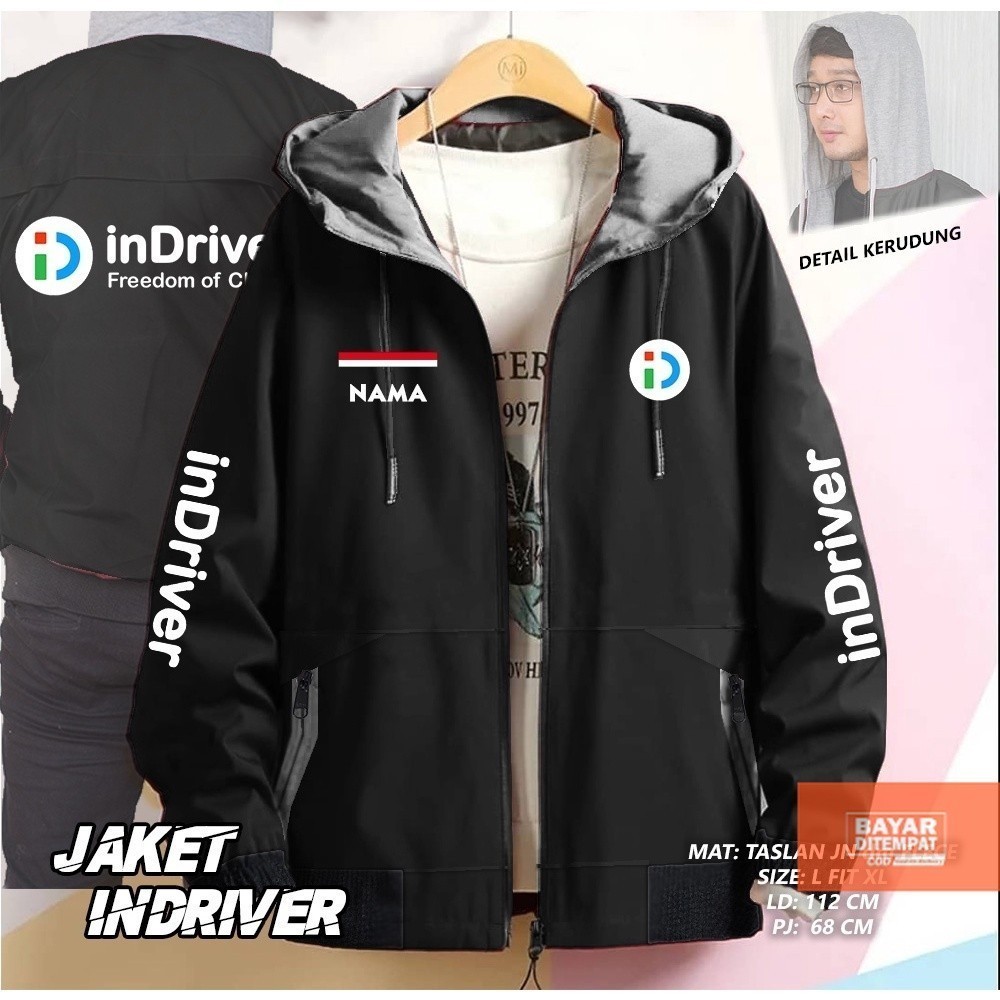 JAKET INDRIVER TERBARU RESMII BOLAK BALIK / JAKET CUSTOM SABLON   JAKET DRIVER PRIA WANITA / JAKET P