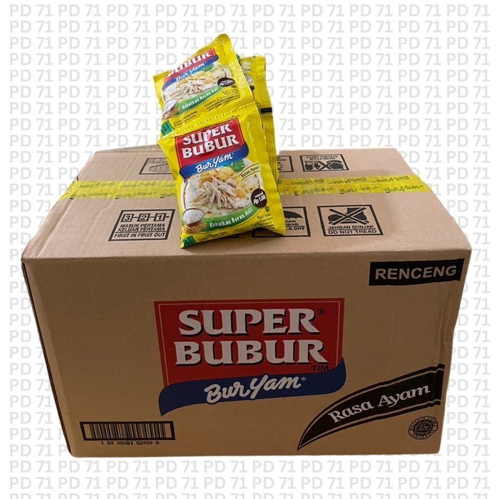 

Super Bubur Buryam Rasa Ayam 1 Dus 12 Renceng 10 Sachet Instant