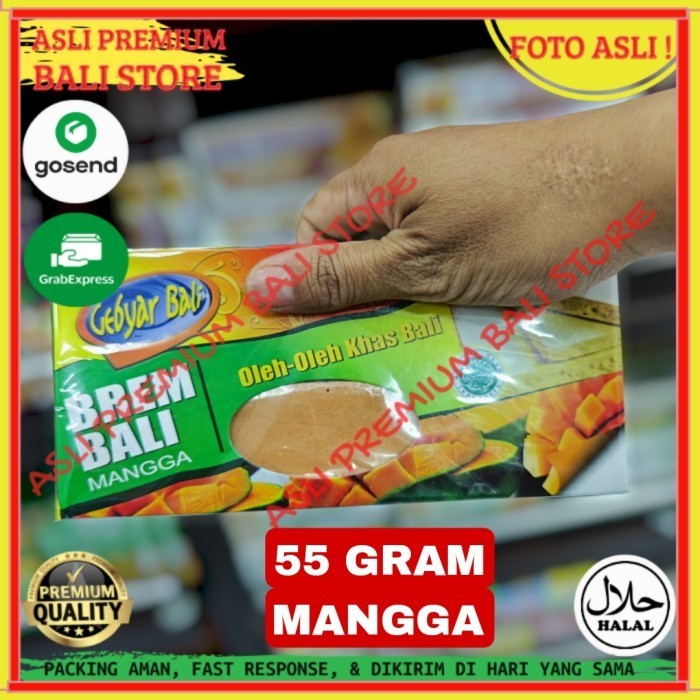 

OLEH OLEH MAKANAN CEMILAN CAMILAN SNACK KULINER KHAS ASLI ORI ORIGINAL BALI KUE BREM MANGGA 55 GRAM GR