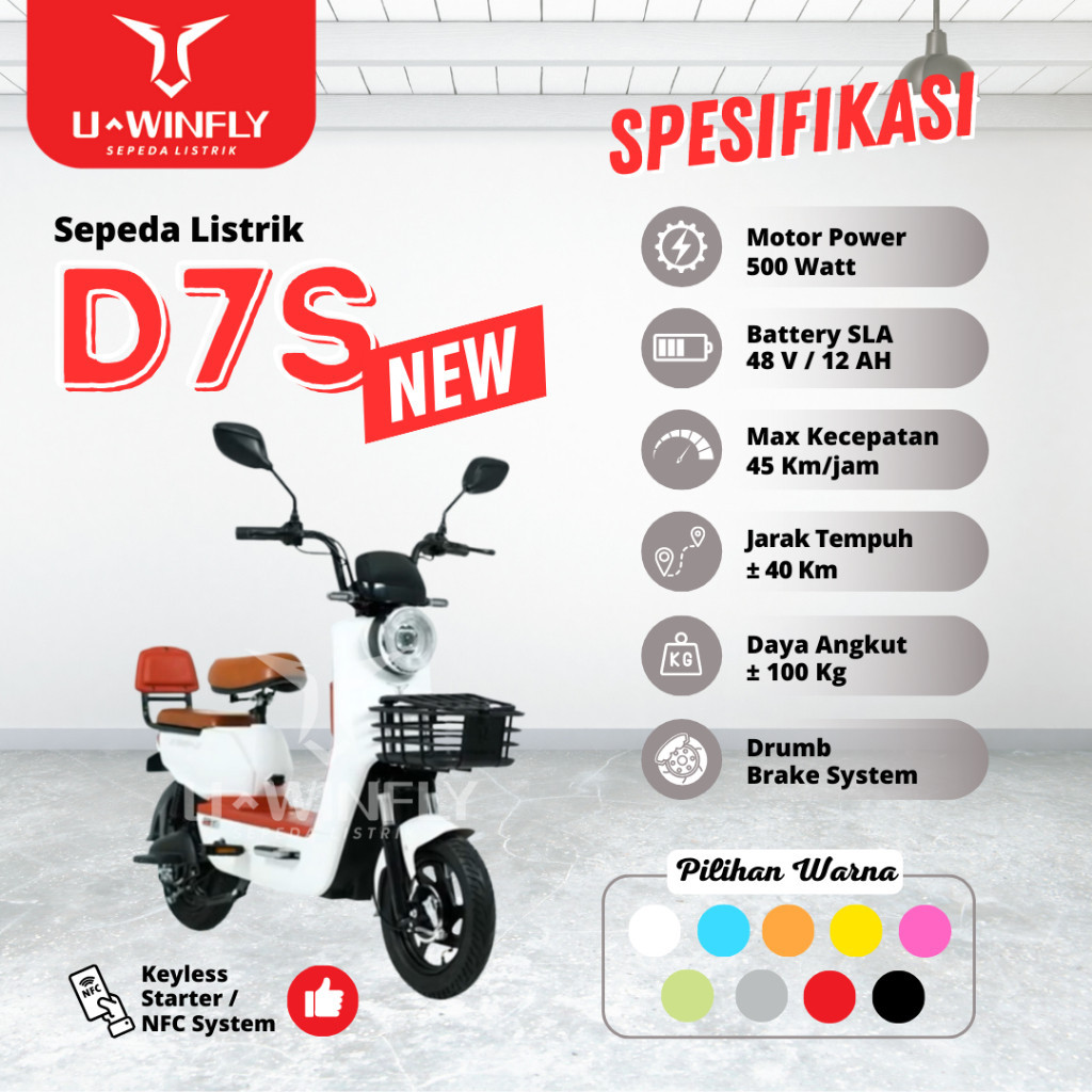 Sepeda listrik Uwinfly D7s New