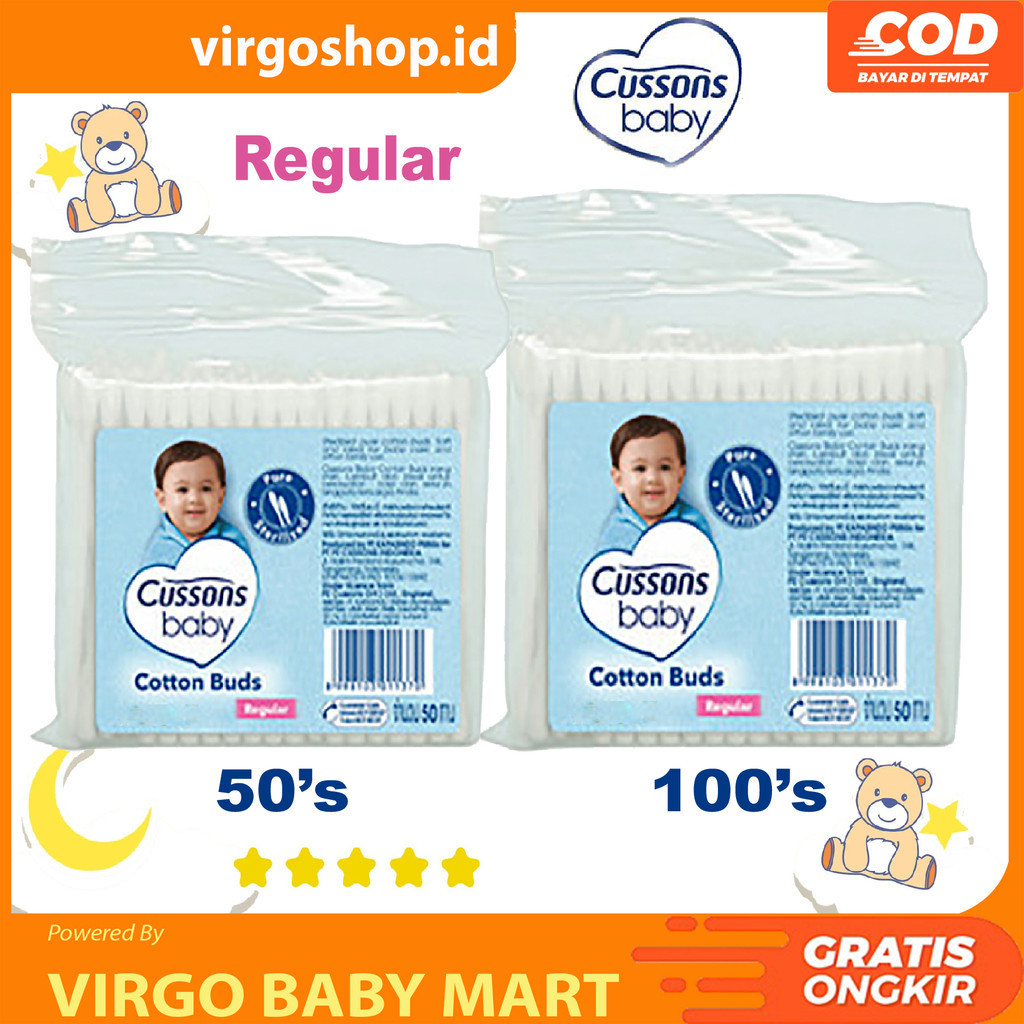 Cussons Baby Cotton Bud Regular - Pembersih Telinga Bayi 100 stik / 50 stik