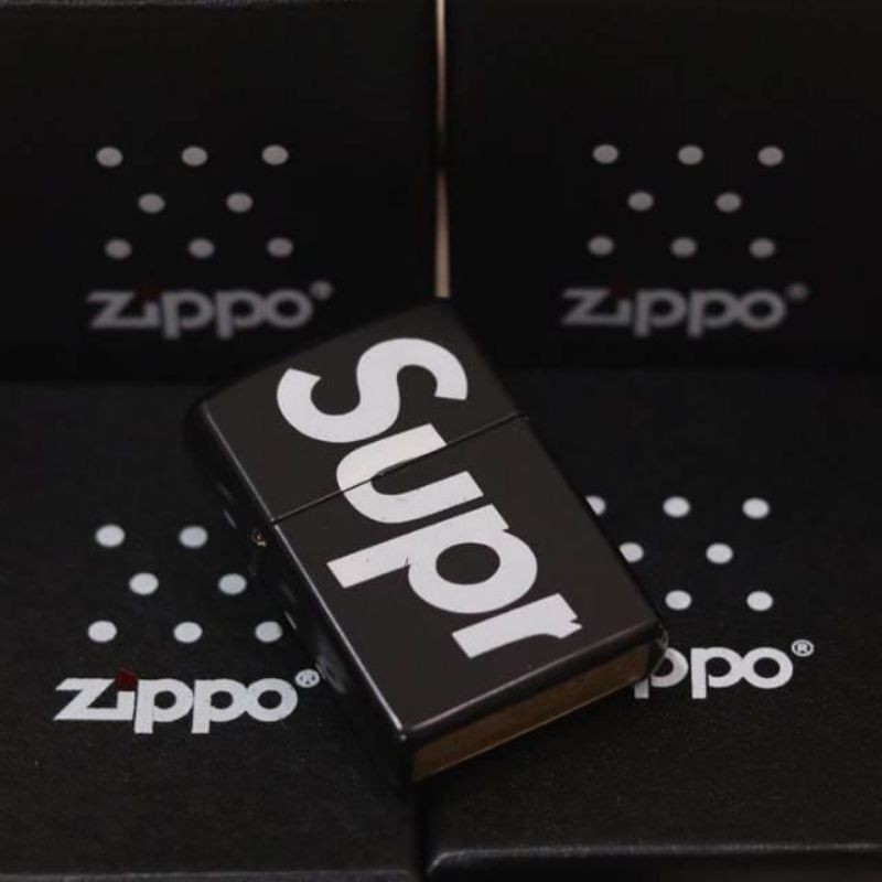 Korek Api Zipo Matte SUPREME HITAM Grade ORI Free Minyak 75ml dan Batu BPS