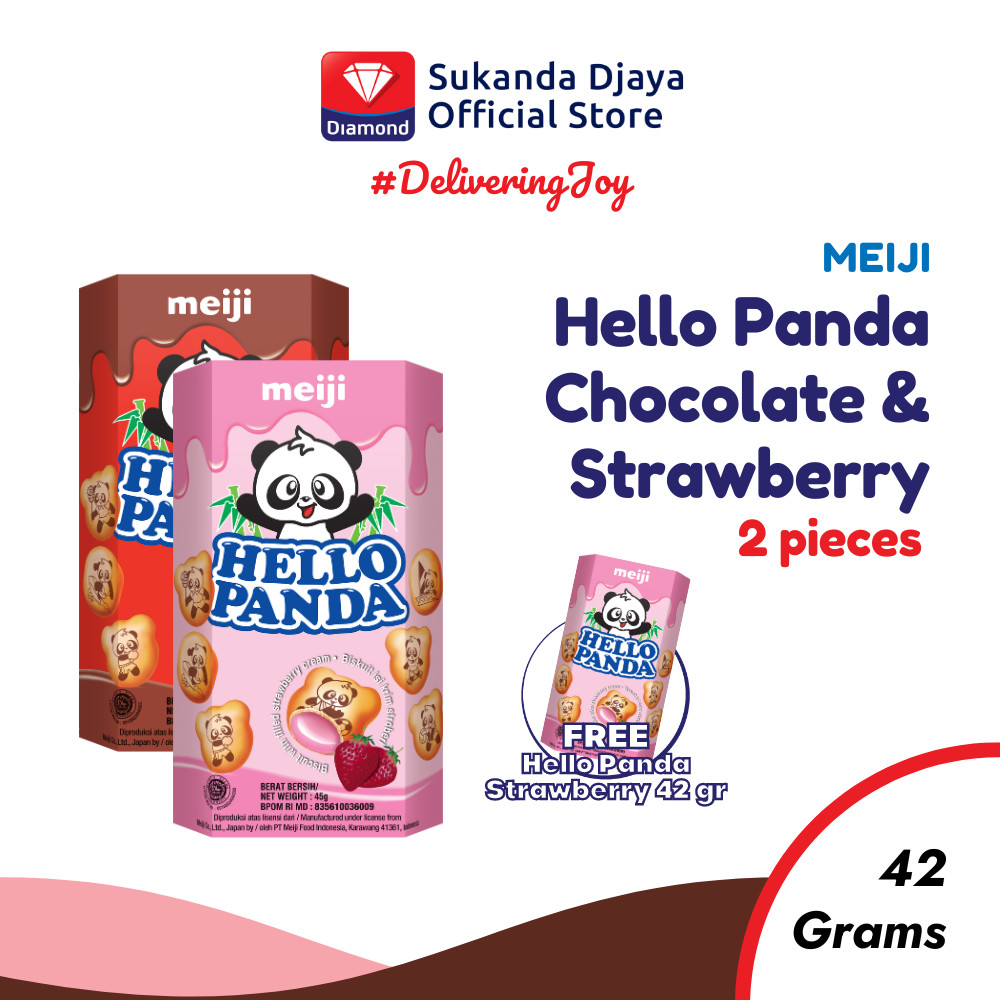 

Meiji Hello Panda Biskuit Chocolate + Strawberry 42 Gr Buy 2 Get 1