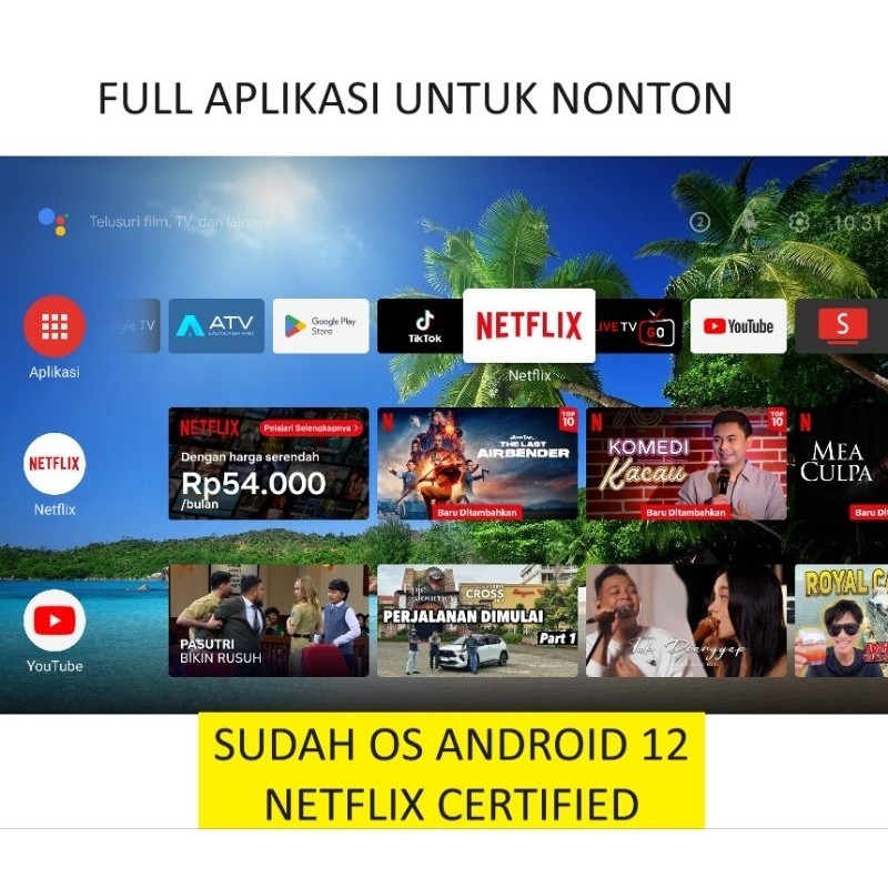 BIGSALE STB ANDROID 12 TV BOX RAM 2 GB V5 0 NETFLIX TV SUDAH UNLOCK DAN ROOT FULL APLIKASI