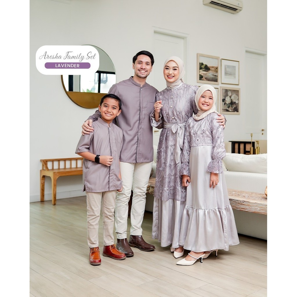 Gamaleea - Aresha Family Set Lavender  / Seragam Keluarga Pernikahan / Pakaian Kondangan / Bridesmai