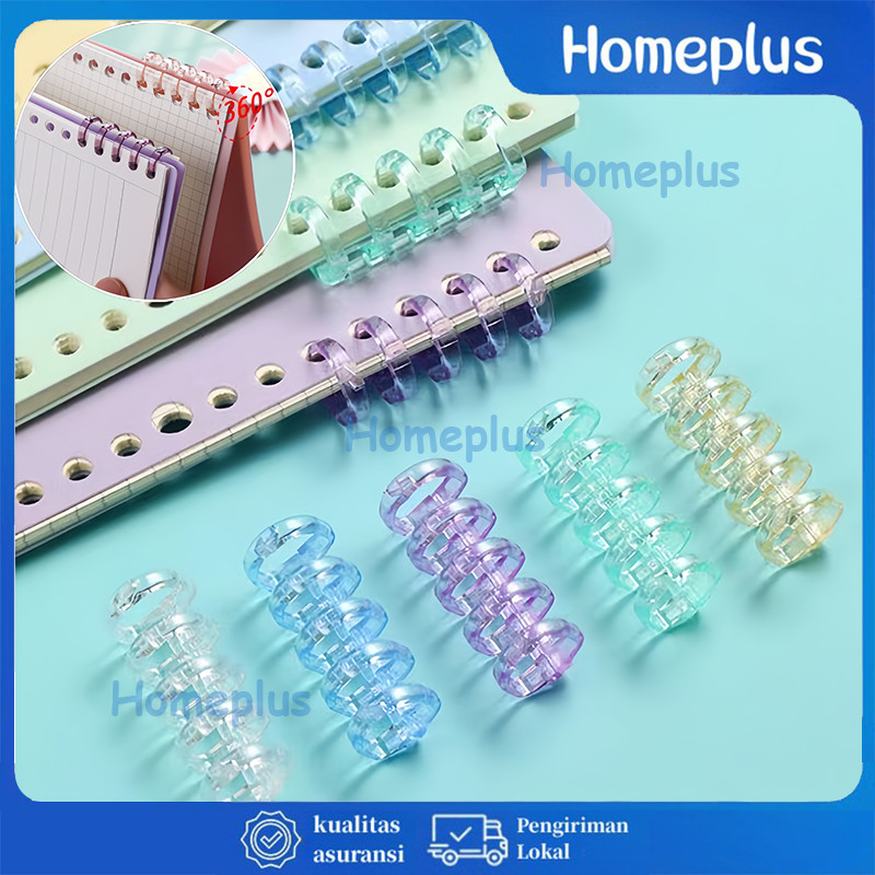 

5 Holes Loose-Leaf Plastic Ring Binder Ring Binding Spines Combs DIY Colorful Crystal Ring For A4 A5