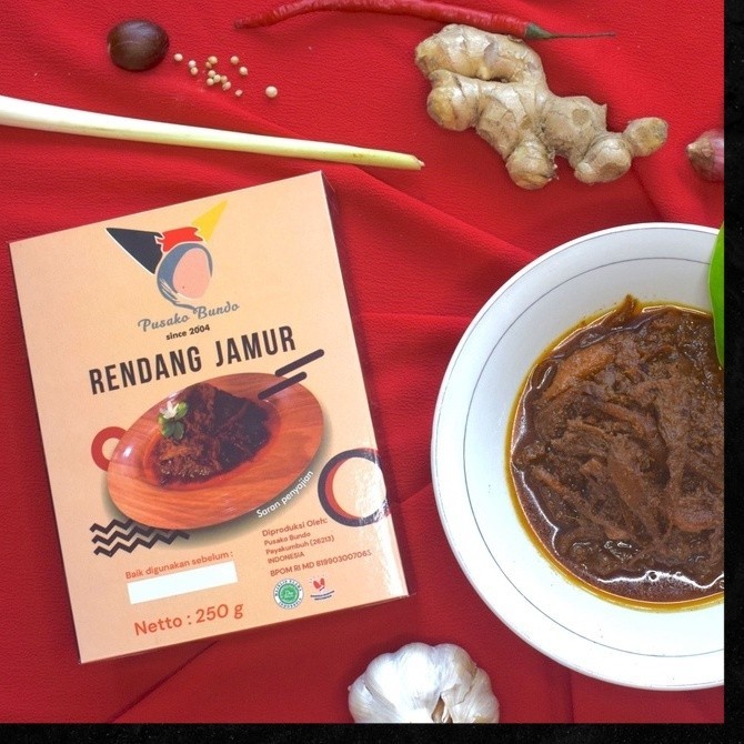 

Kuliner Minang Rendang Jamur Pusako Bundo Oleh Oleh Cemilan Makanan Khas Padang Jajanan Snack