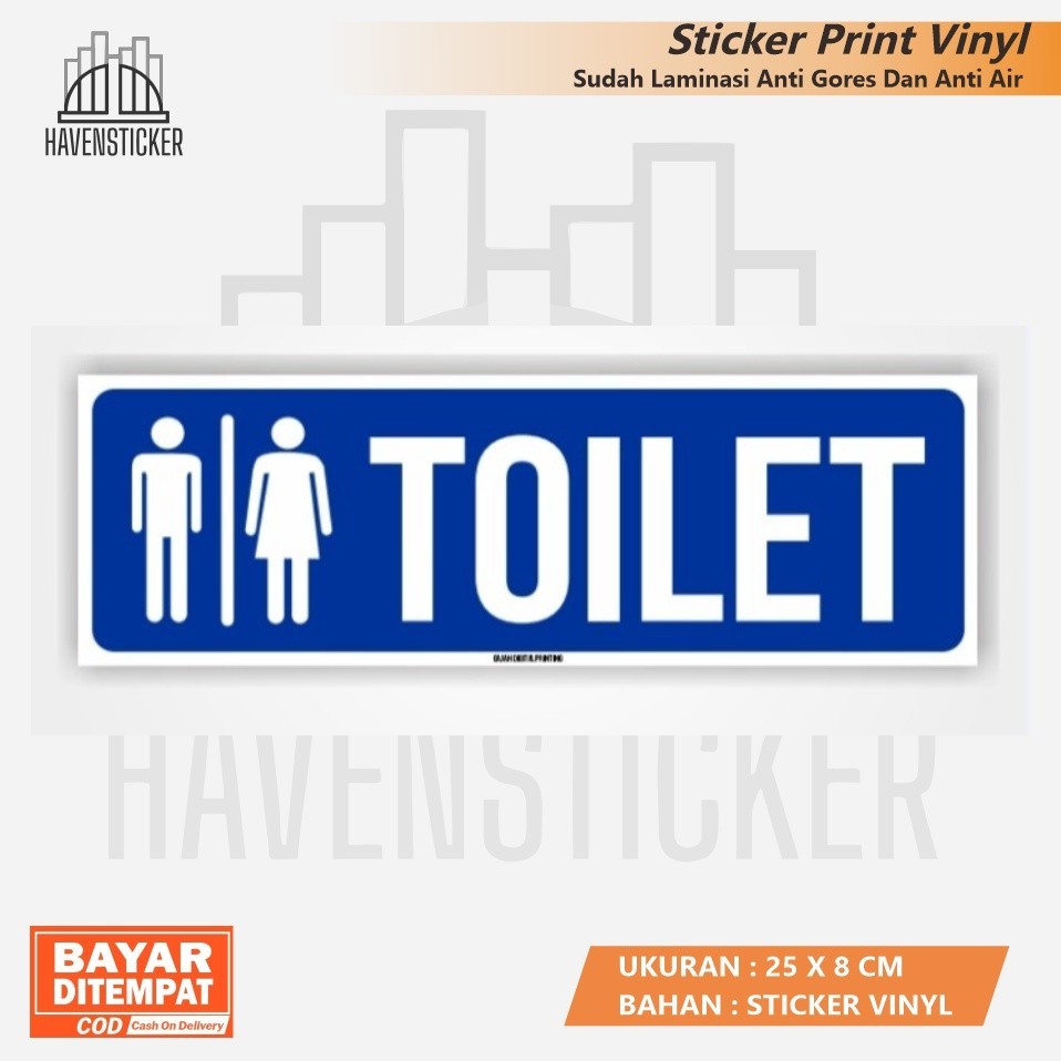 

Stiker Toilet Vinyl Print Stiker toilet pria wanita laminasi glosy