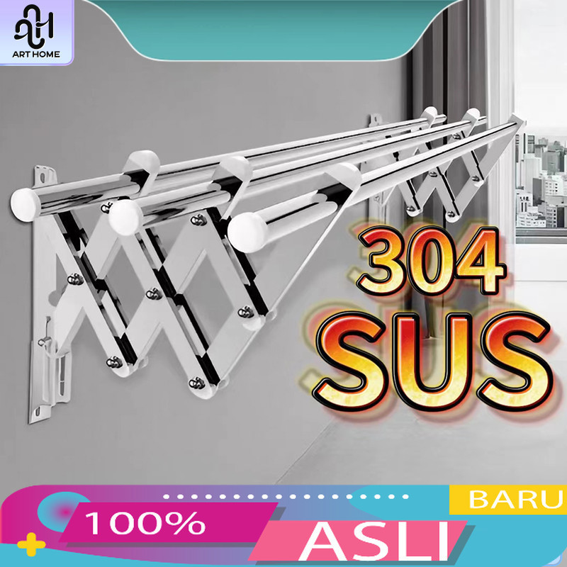 Jemuran Baju Dinding Lipat Jemuran Pakaian Gantung Hemat Tempat