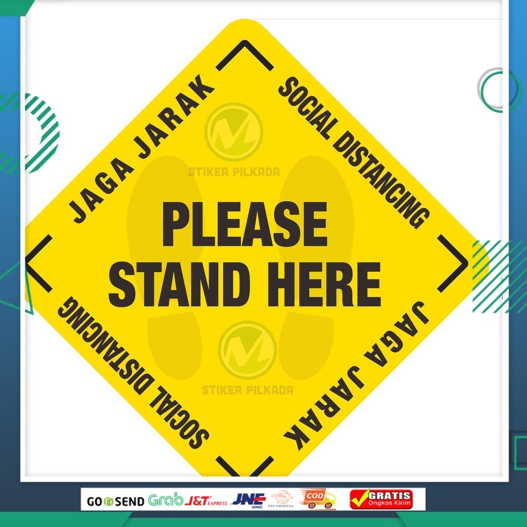 

STIKER LANTAI PLEASE STAND HERE