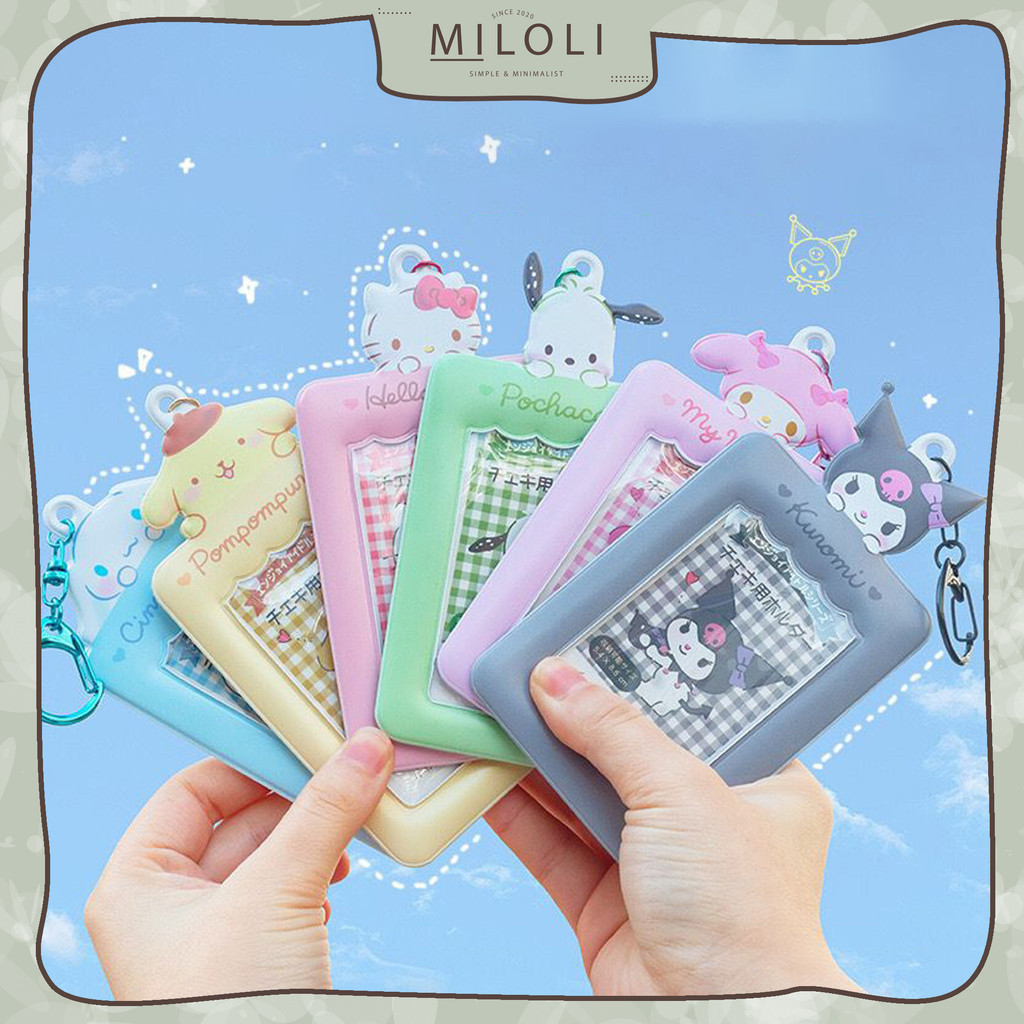 

[MILOLI] 1Pcs SAN CARD HOLDER ID Card Tag Holder Photo Card Case Keychain Tempat Penyimpanan Kartu Name Tag - F0256